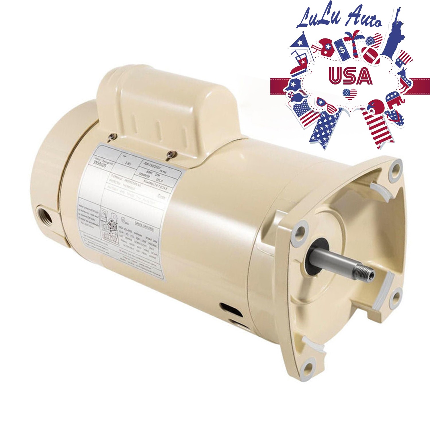 For Pentair Whisperflo Almond 1HP Pool Pump Motor Replacemet 355010S 071314S