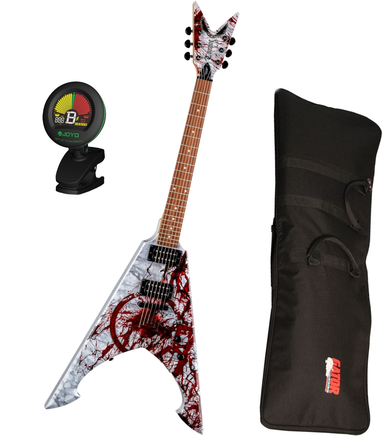 Dean Michael Amott Tyrant X Splatter Electric Guitar w/ Gig Bag and Tuner