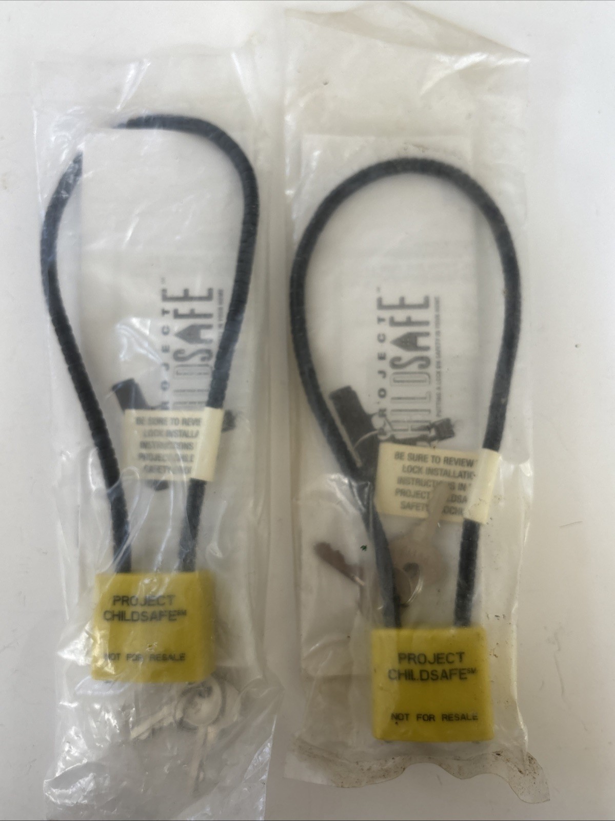Project ChildSafe Cable Style Gun Lock 2 Keys LOT of 2 New In Original Packaging