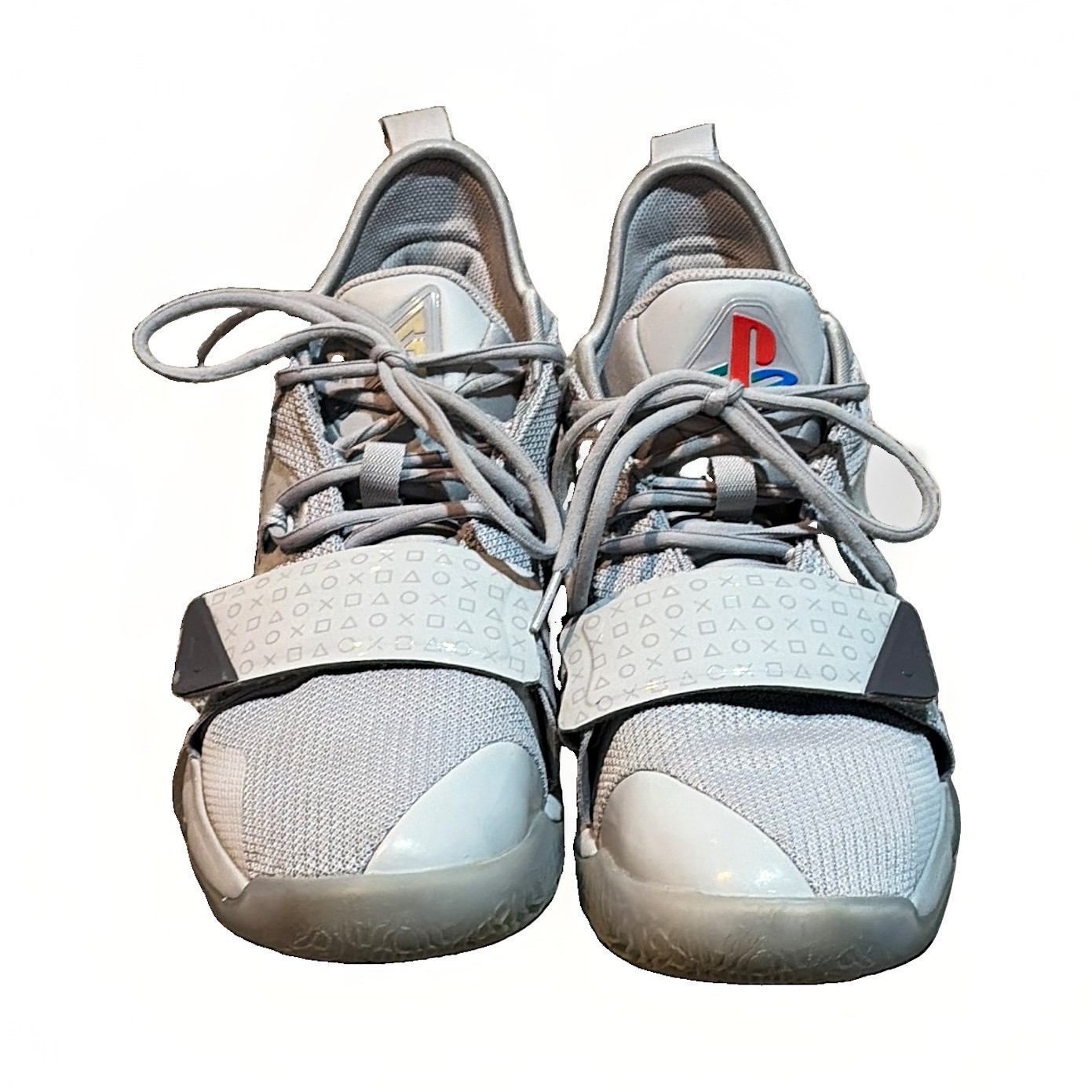 Nike Paul George Men’s Basketball Sneakers Mid Top Lace-Up Gray/Multicolor