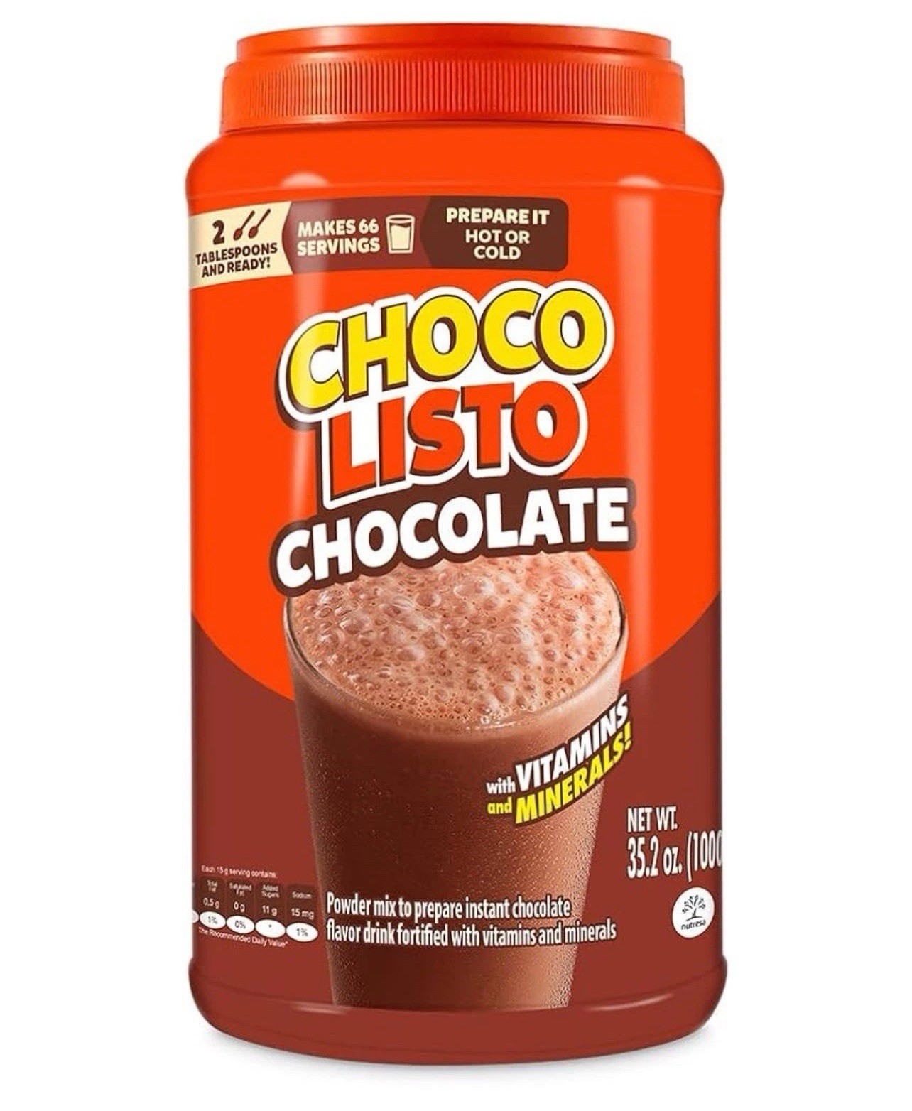 2 PK - Chocolisto🥛Chocolate 🍫  Beverage w/ Vitamins & Minerals 35.2 oz