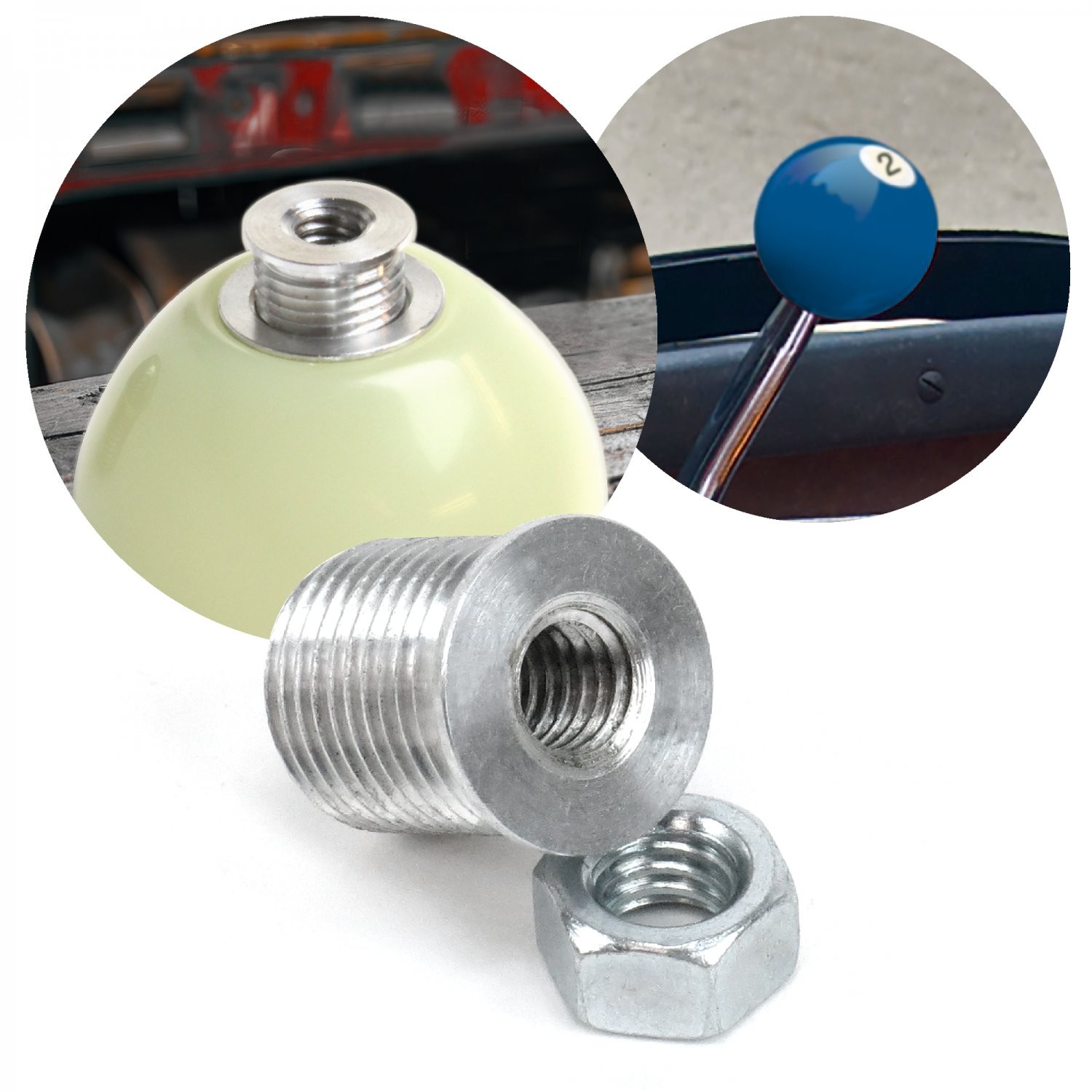 7/16 - 14 to 16mm x 1.5 Custom Shift Knob Adapter Factory Fit Precise Shifting