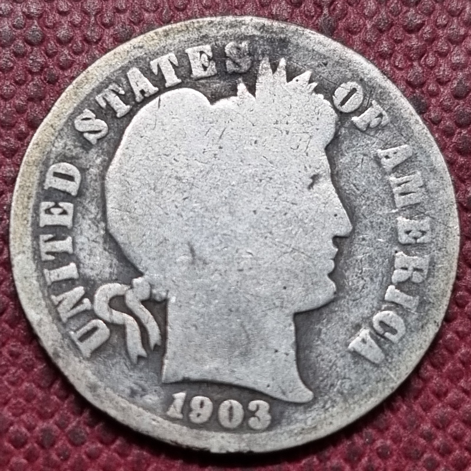 1903 S Barber Dime 10c Circulated #100925