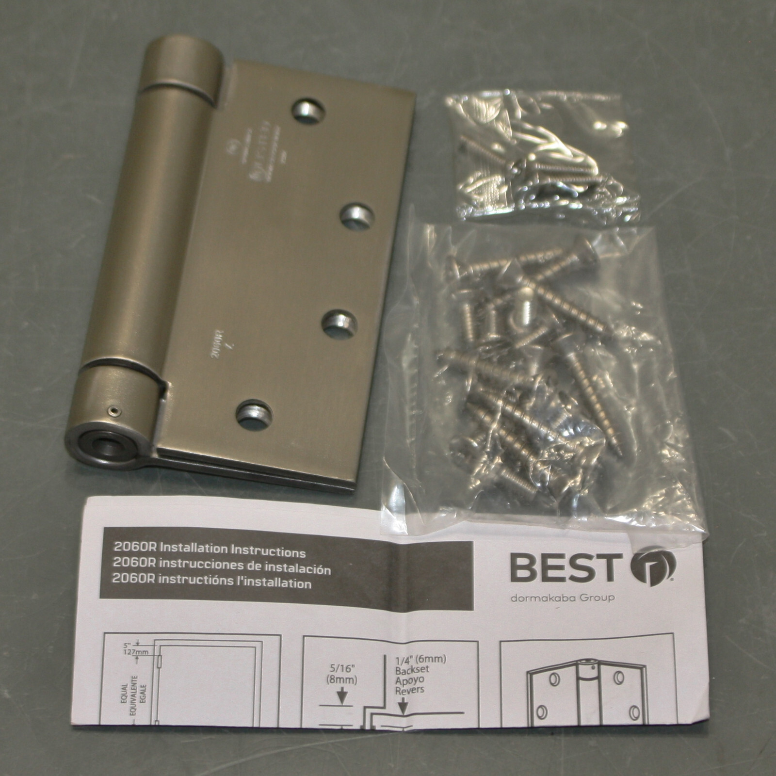 Stanley Stainless Steel Spring Door Hinge 2060-R, 4.5" x 4.5", 125lbs, 711422314