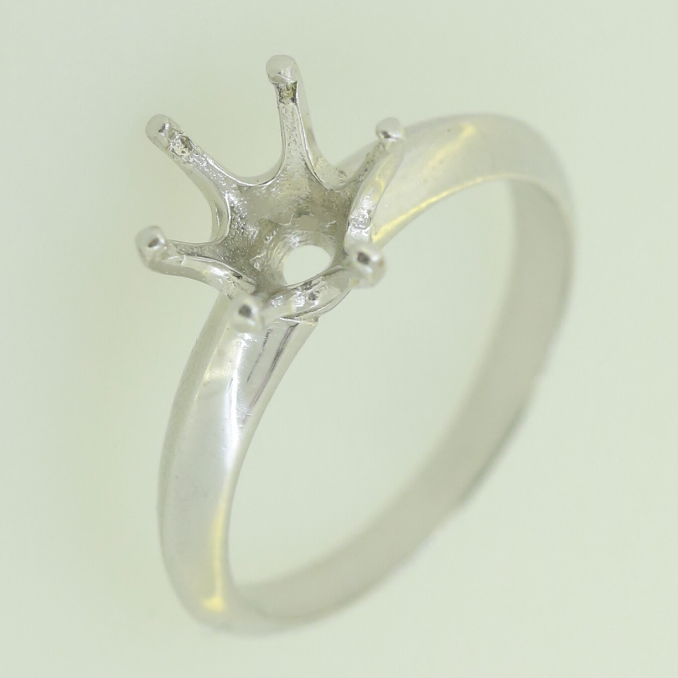 Sterling Silver Semi Mount Ring Setting Rd 8x8mm Solitaire Knife Edge Shank
