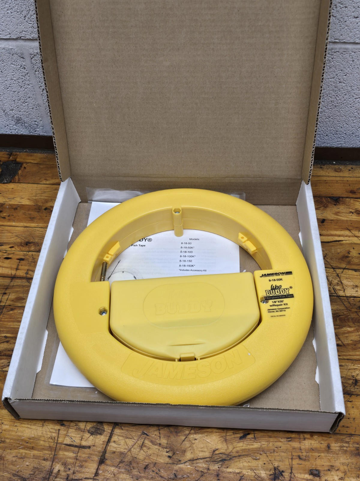 Jameson 8-18-50K Wee Buddy Fish Tape W/ 50 Ft. Of 1/8" Fiberglass Rod NEW
