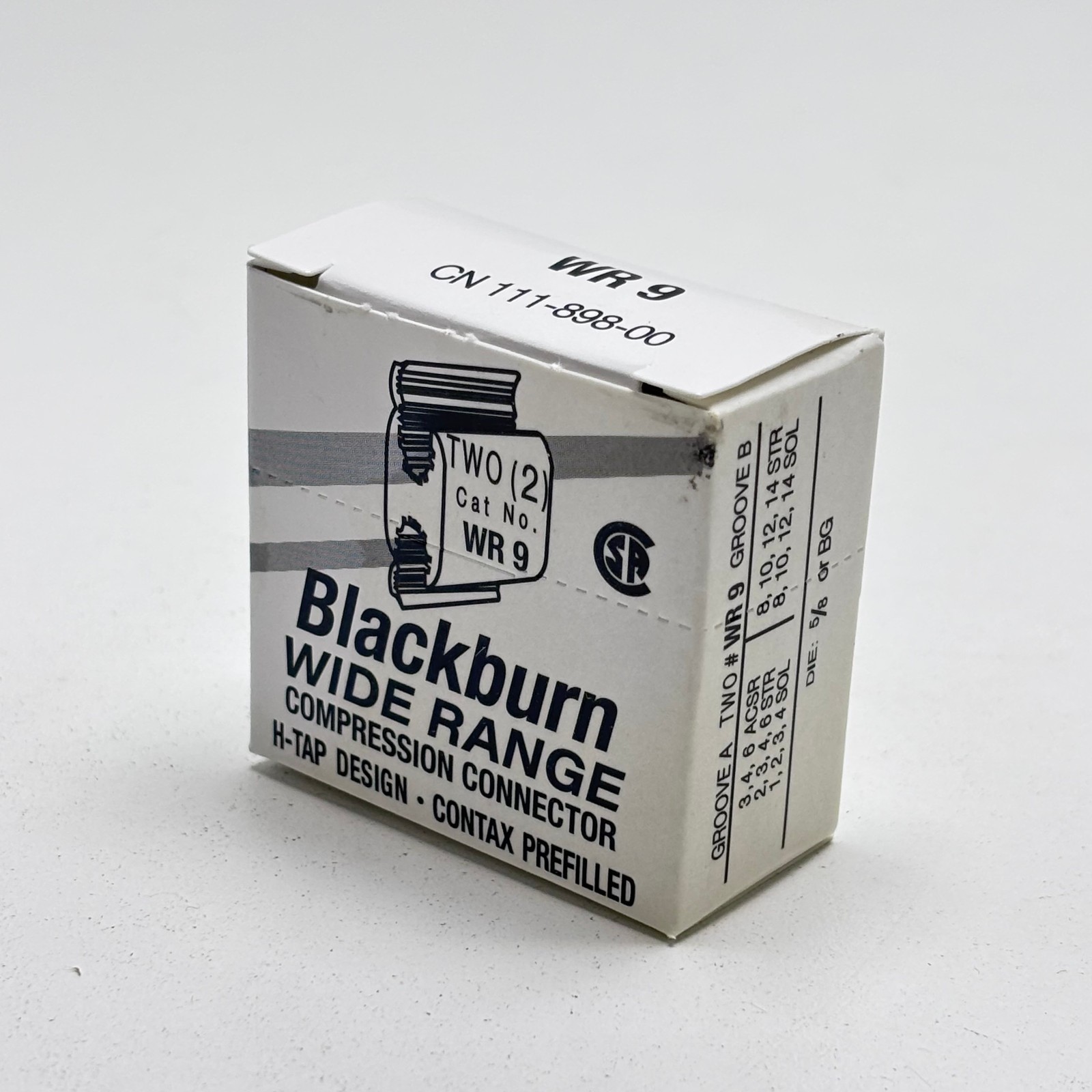 50-PACK ABB BLACKBURN WR9 WIDE RANGE COMPRESSION CONNECTORS H-TAP