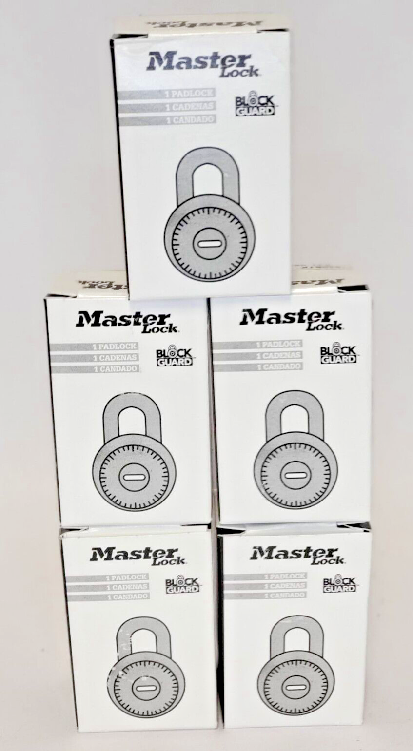 MASTER LOCK PADLOCK, STANDARD DIAL COMBINATION LOCK - LOT OF 5