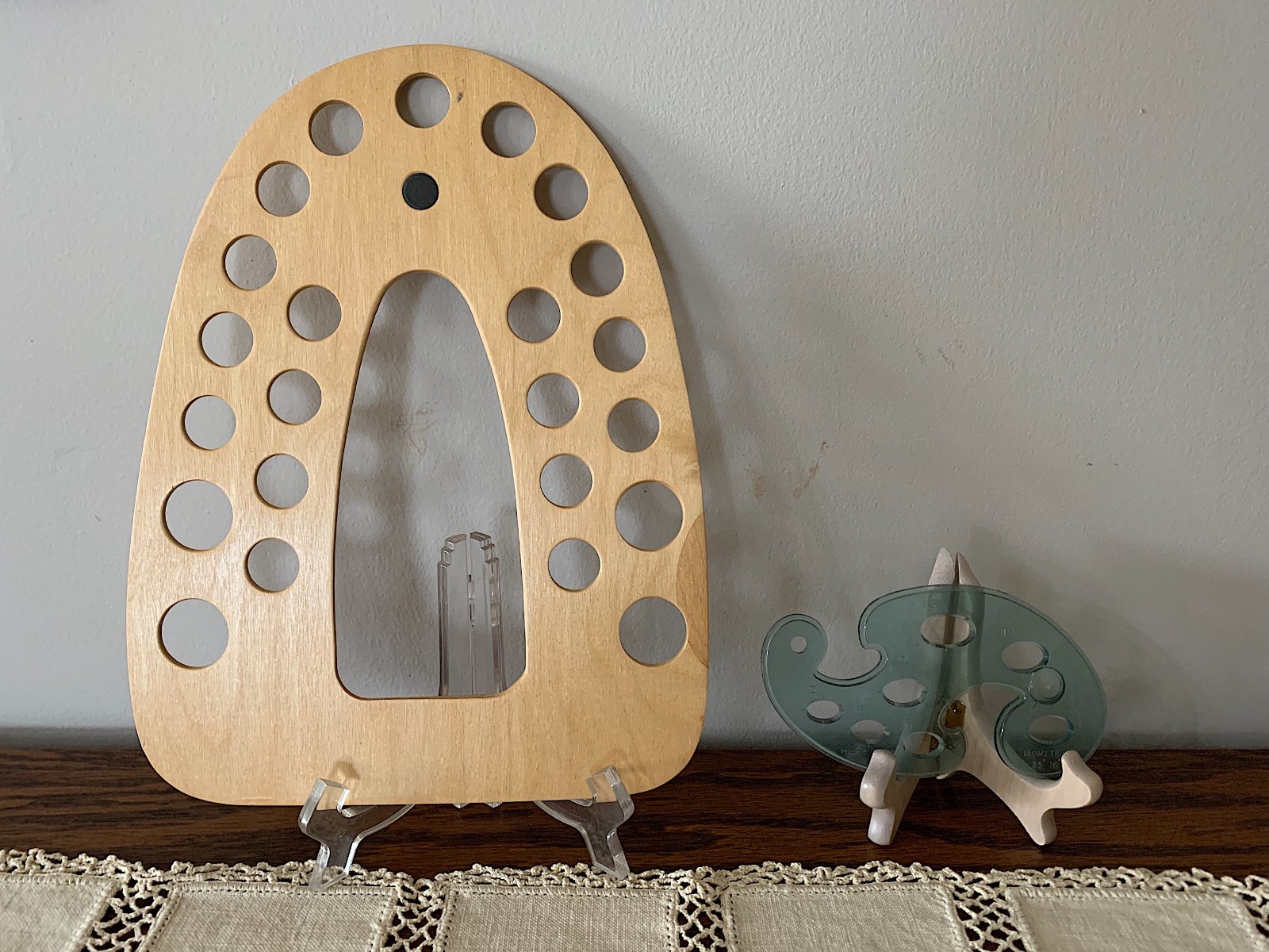 Set of 2:  Wood "YARN AND FLOSS ORGANIZER PALETTE"  +  "EMBROIDERY FLOSS PALETTE