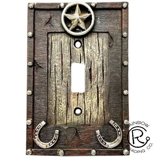 Western Lodge Cabin Decor Star/Horseshoes Light Switch Cover Plate