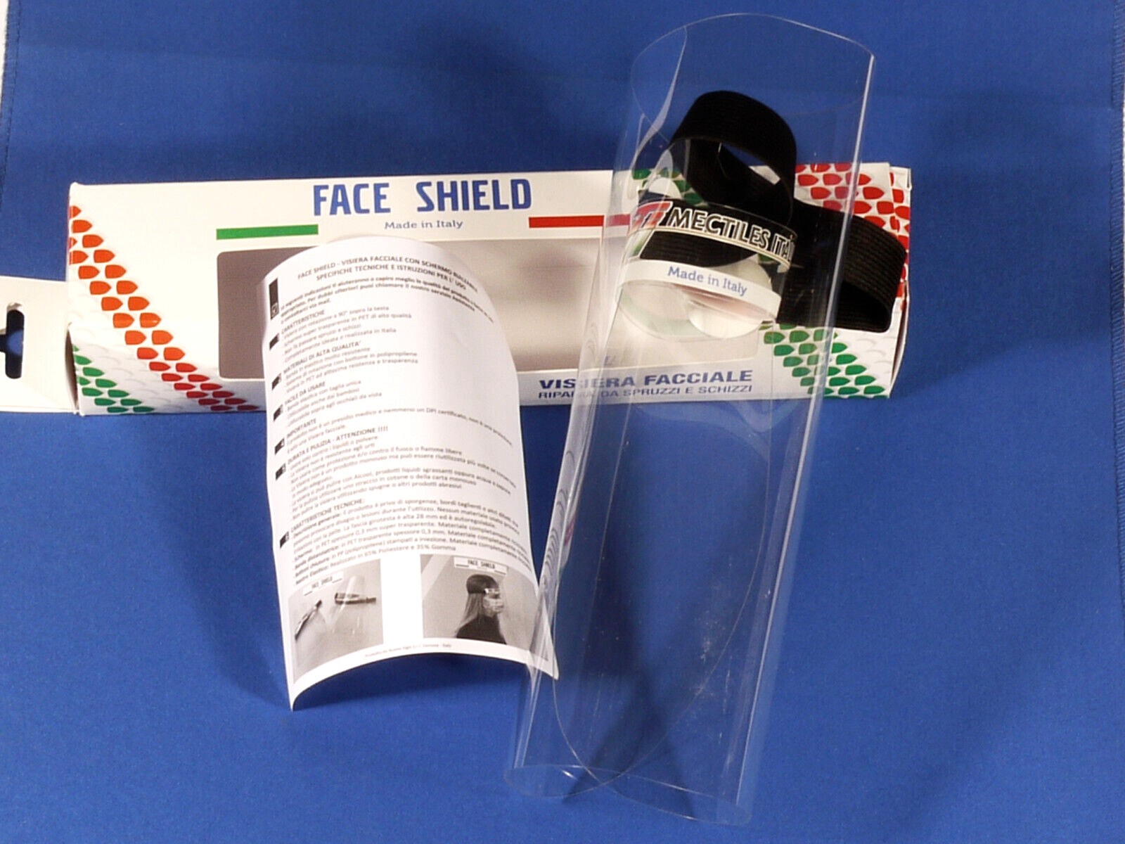 PRL) TRANSPARENT FACE SHIELD MADE IN ITALY HEALTH GARDEN GRASS