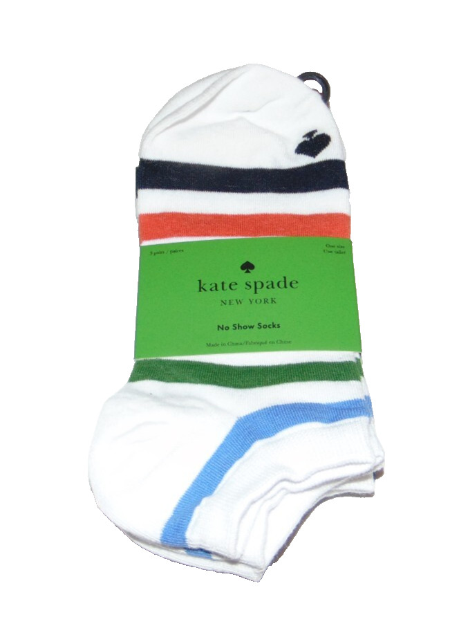 ~3 NWT Women's KATE SPADE New York No-Show Socks! One Size Super Cute FS:)~