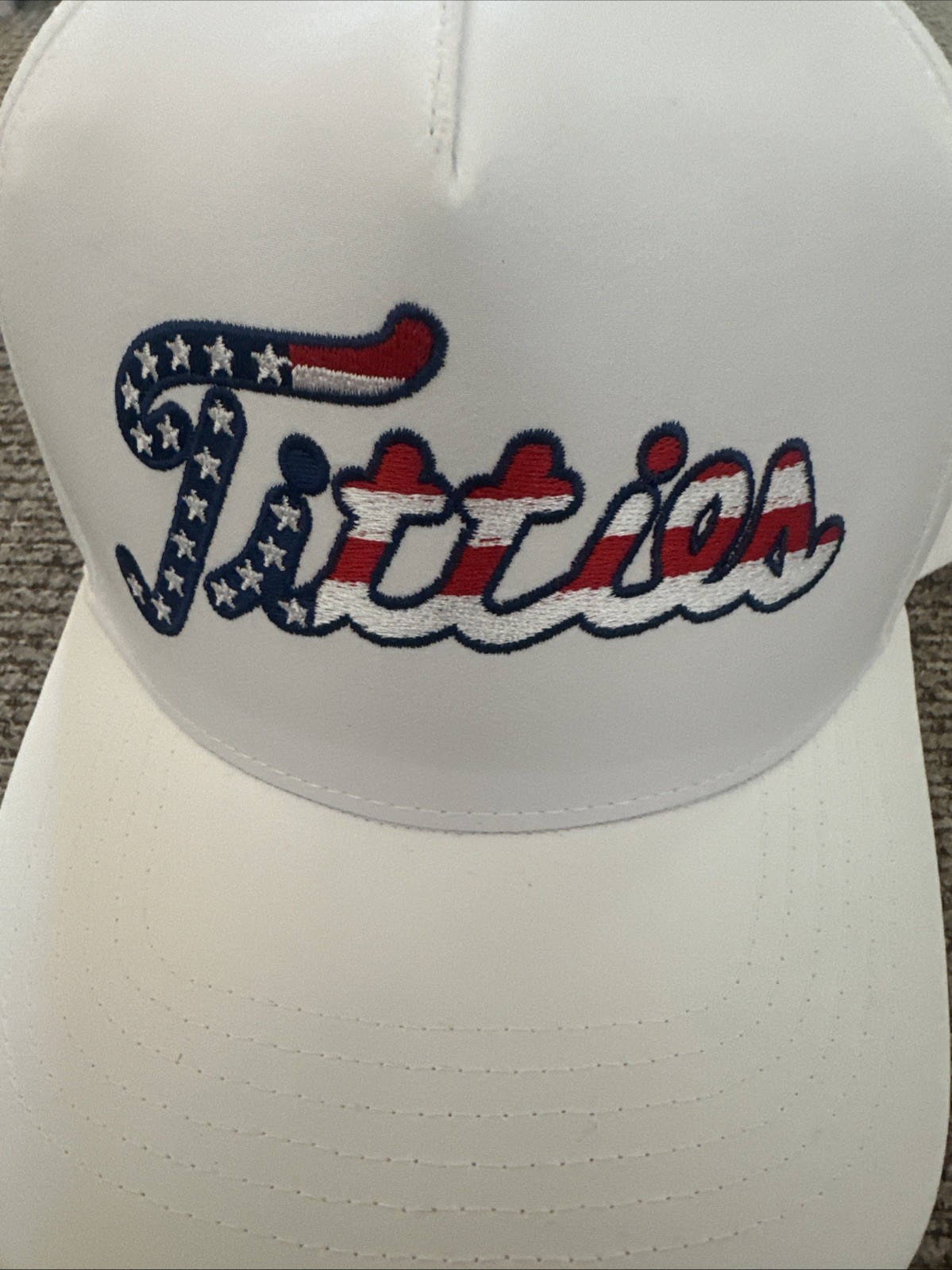 NEW Titties Golf Hat white adjustable patriotic US Flag T14
