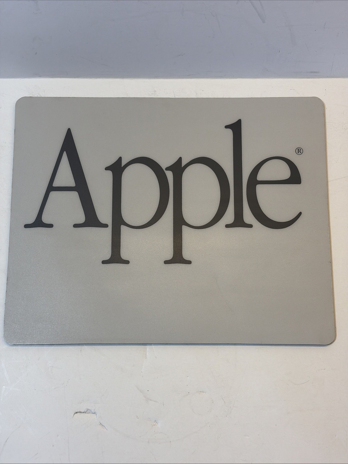 Vintage Rectangular Script Apple Logo Mouse Pad Think Different ERA Y2K Jobs