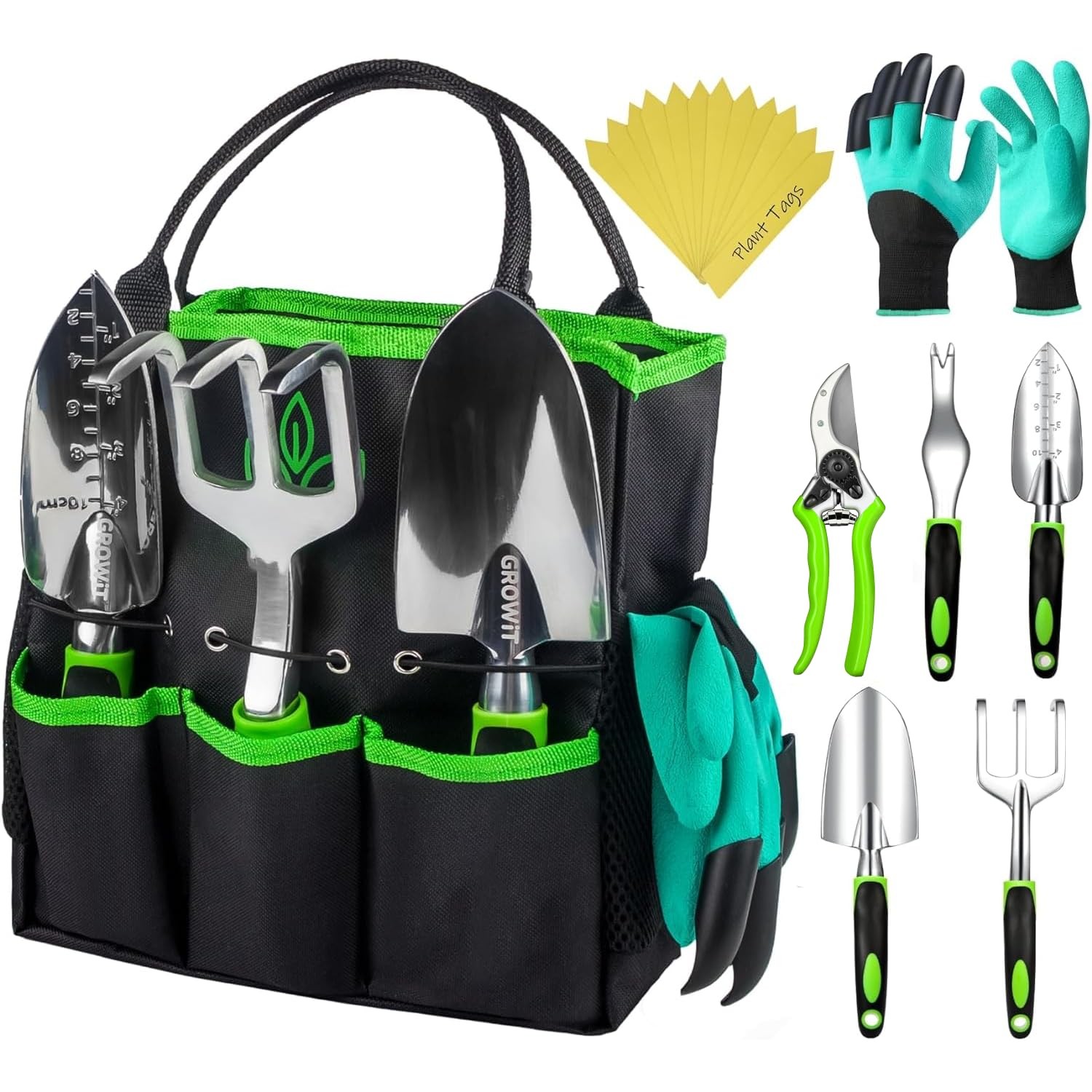 GROWIT Heavy Duty Gardening Tools - 22-Piece Gardening Gifts for Women, Men, Mom