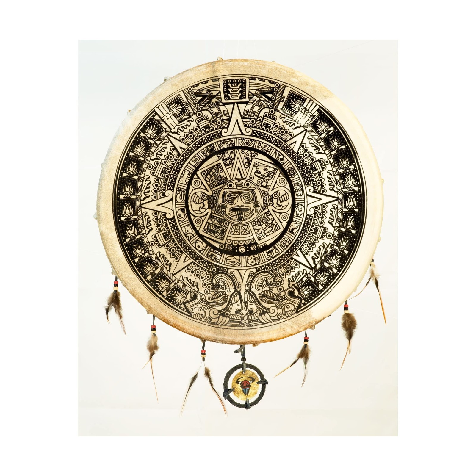 Shaman drum goat 20 inch Maya Style