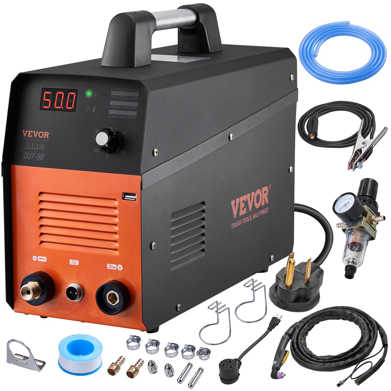 VEVOR Air Plasma Cutter Cutting Machine 50A 110/220V Dual Voltage 1/2" Clean Cut