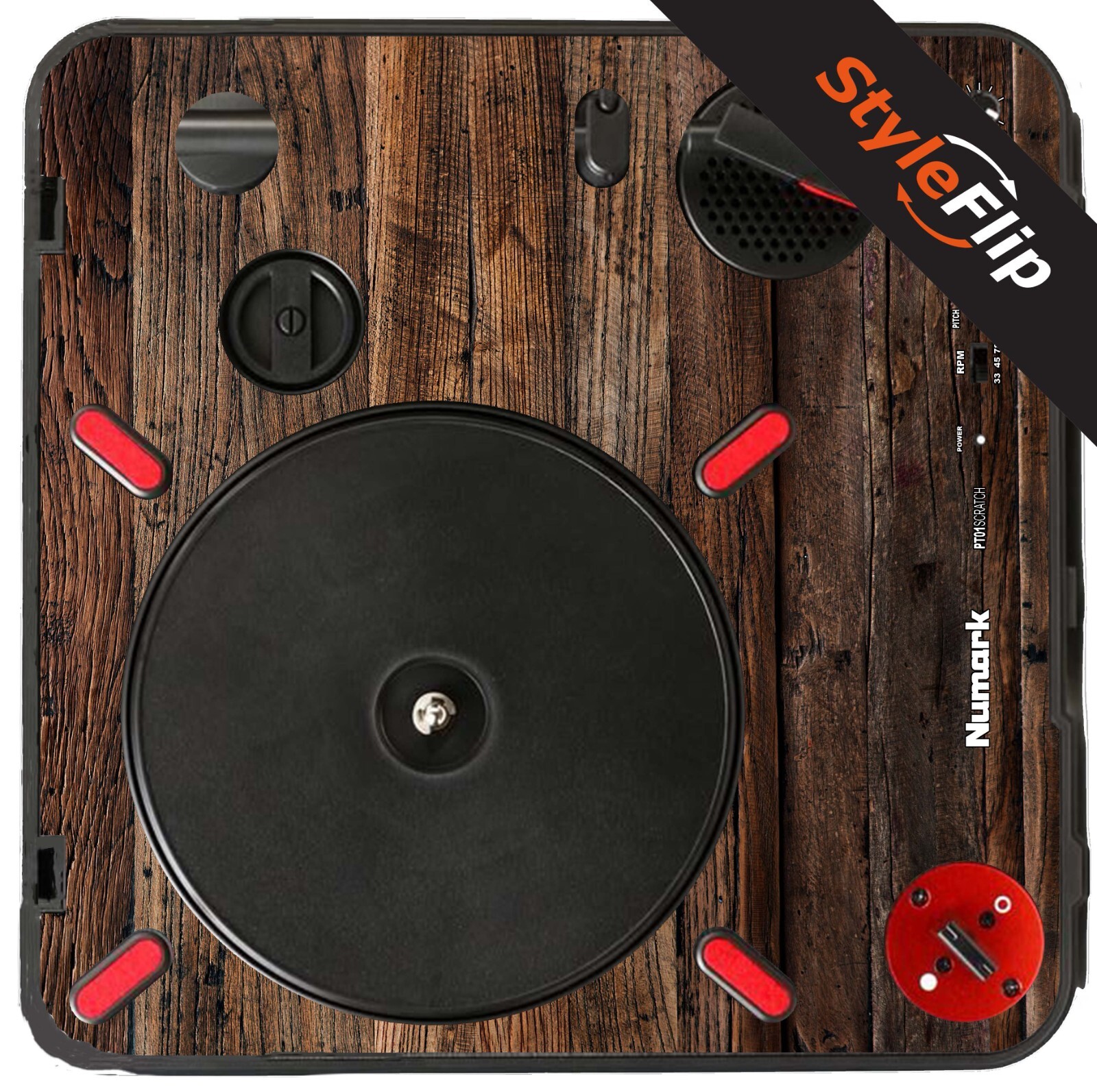 Numark PT 01 Scratch Skin | Wood 3 | Protective Decal | StyleFlip Skins