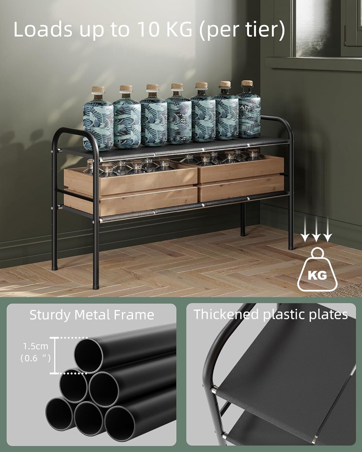 2-Piece Under Sink Storage Cabinet Set, Expandable, with 8 Removable Panels