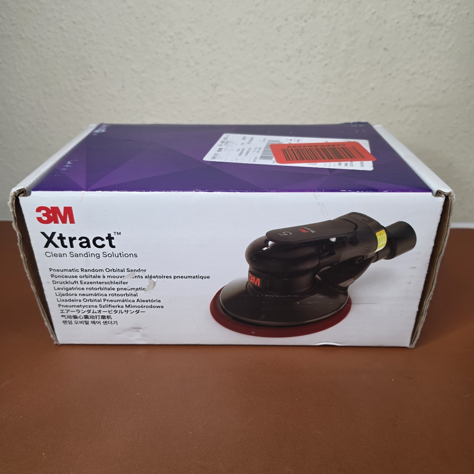 3M 88945 Xtract Pneumatic Random Orbital Sander, 5 in, Self-Generated Vacuum
