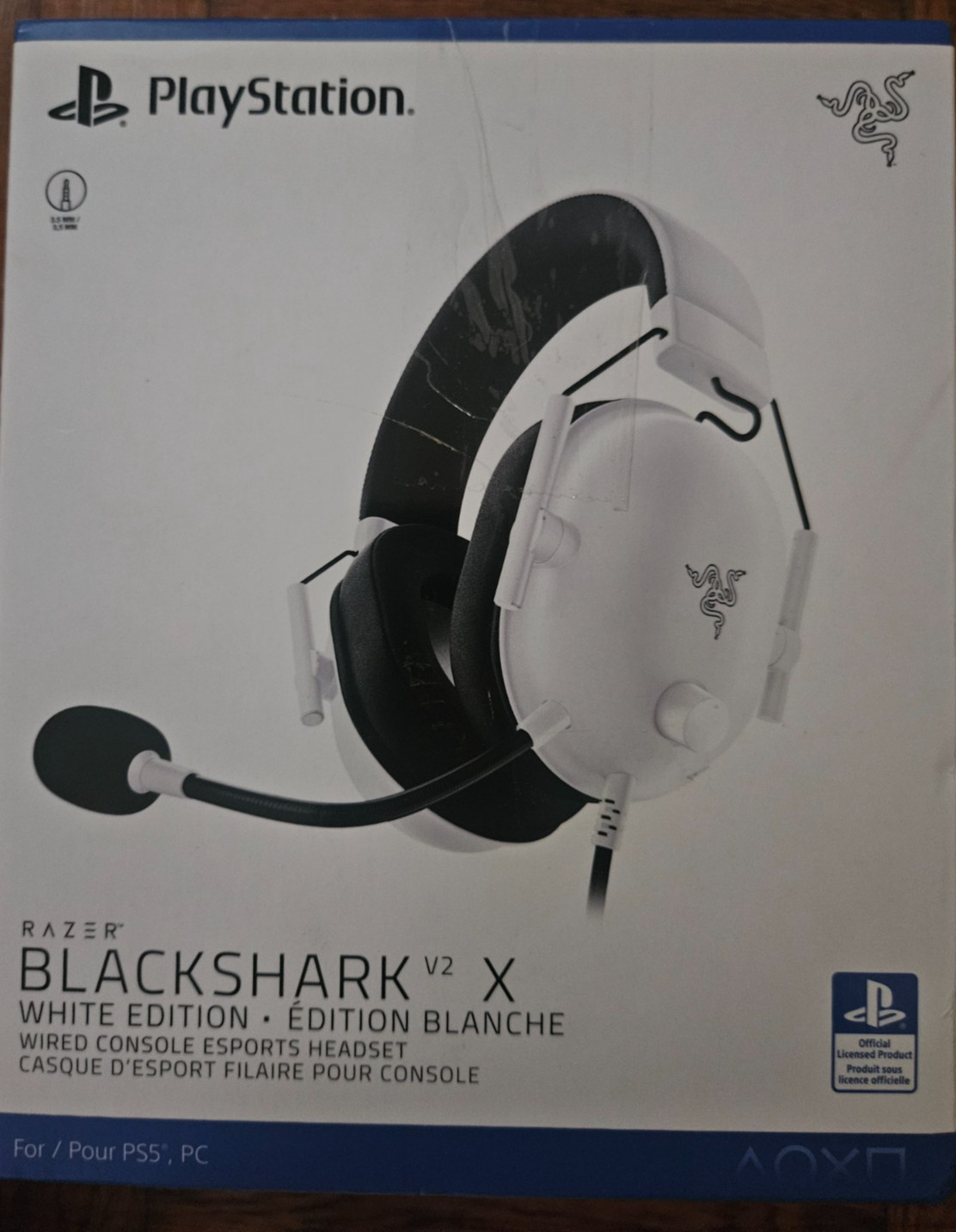 Razer BlackShark V2 X PlayStation Wired Gaming Headset PS5 PC Open Box