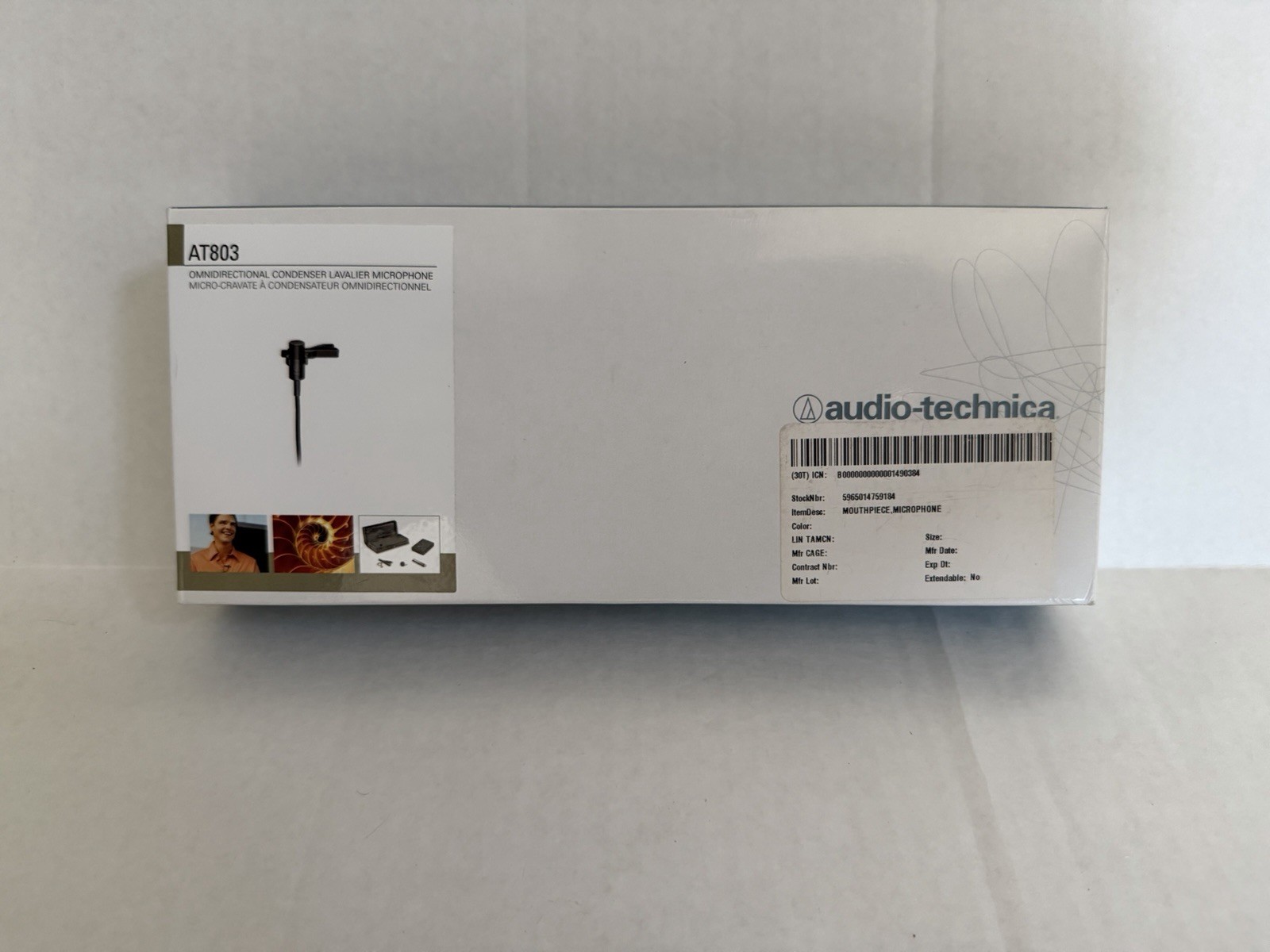 Audio Technica AT803 Broadcast & Production Lav mic w/ XLR Belt Pack (Open Box)