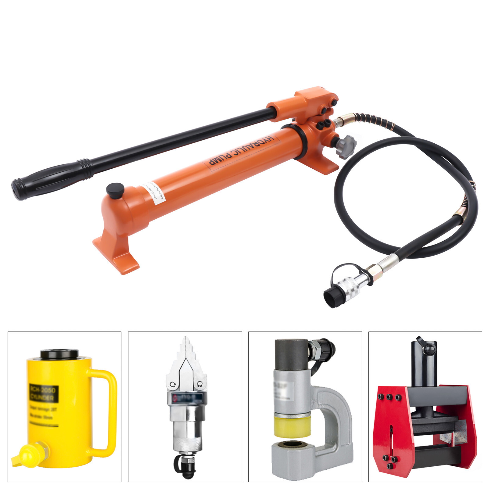 Manual Hydraulic Hand Pump Set 10000psi Oil Storage 700CC  2 Speed USA