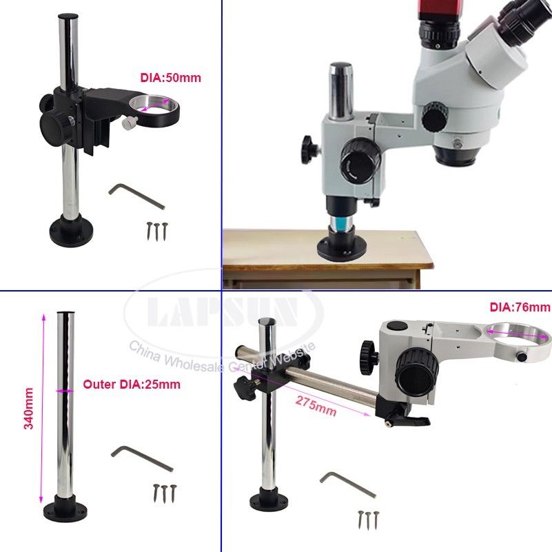 Microscope Stand Holder Bracket Column Pillar Post Table Screw Fixed Seat Base