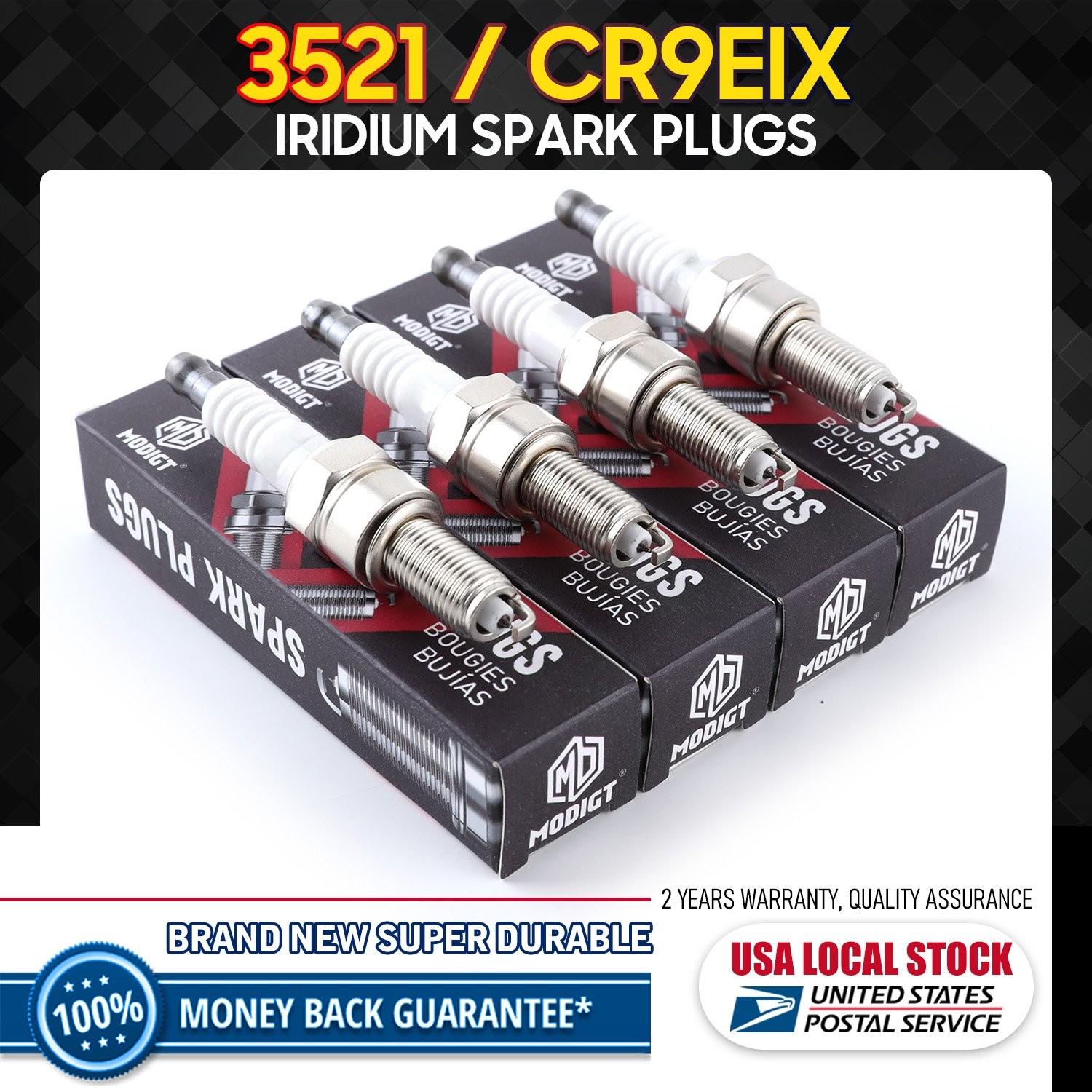 OEM High Quality CR9EIX Set of 4 SPARK PLUGS For NGK 3521 For Husaberg Kawasaki