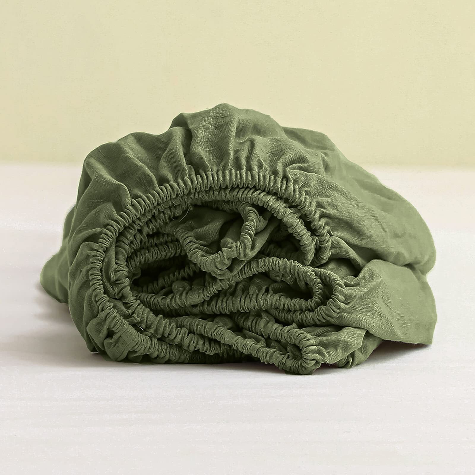 Simple&Opulence Premium 100% Linen Fitted Sheet (1 Piece) Queen Size Mattress...