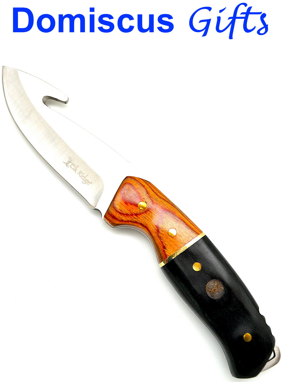 9 1/4" NEW! ELK RIDGE Survival Hunting Knife Gut Hook Tactical ER-200-19-GBK