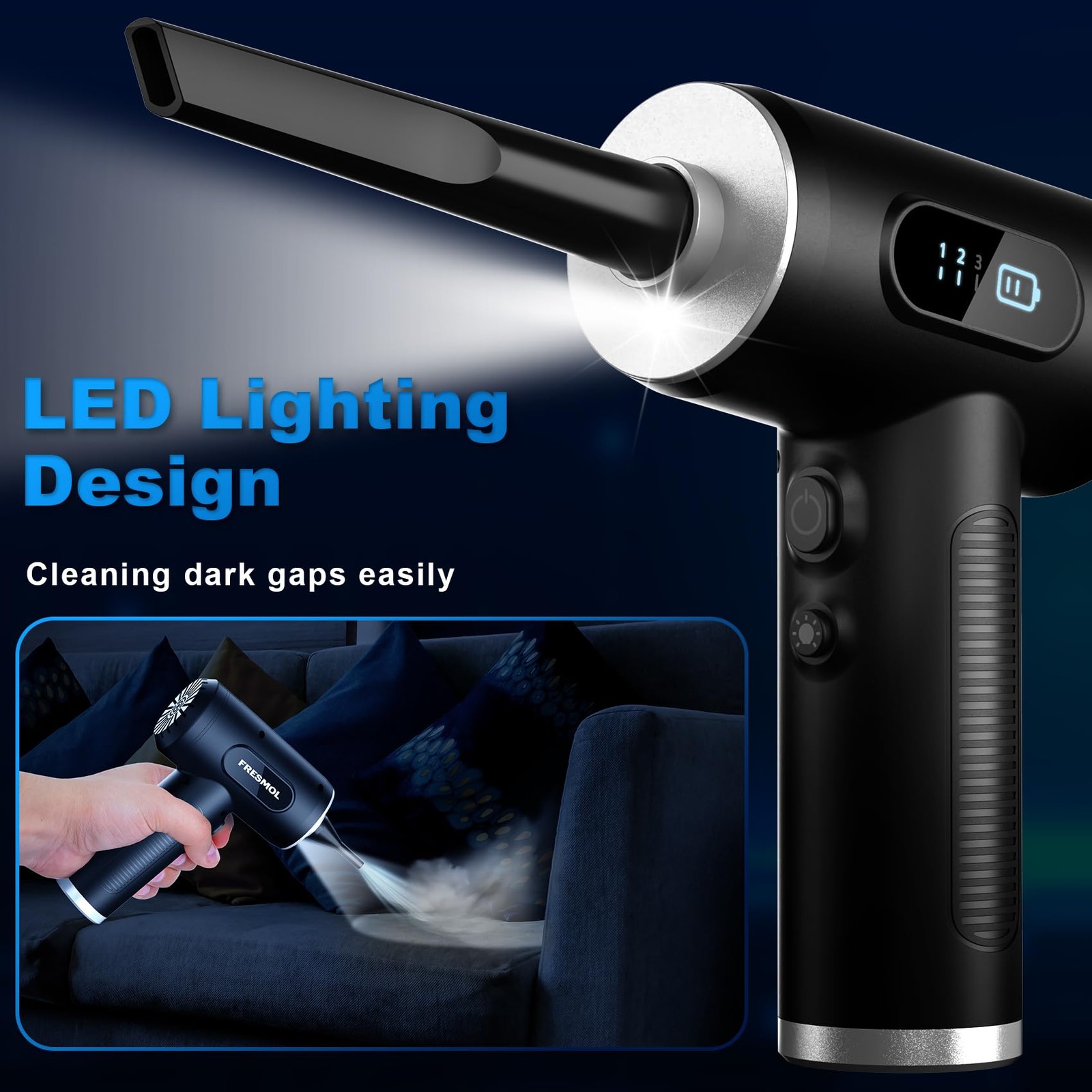 Compressed Air Duster, Rechargeable Cordless Air Blower