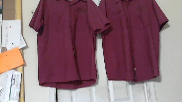 RED KAP  UNIFORM WORK SHIRTS ( L-SS ) ( LOT OF 5 ) BURGUNDY  PRE-OWNED