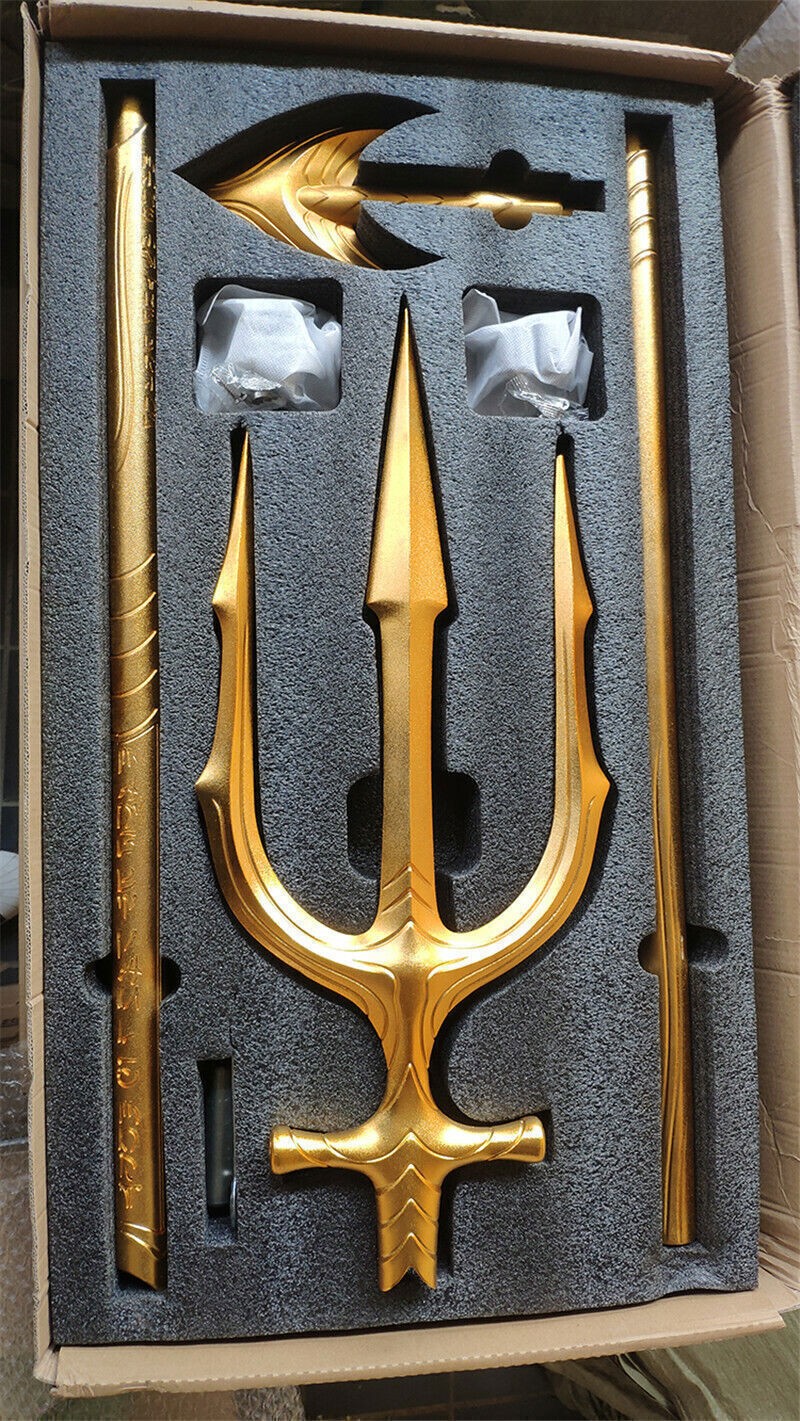 Replica Aquaman Steel Alloy Trident 1/1 Cosplay 210cm Prop Metal Boxed Ornaments