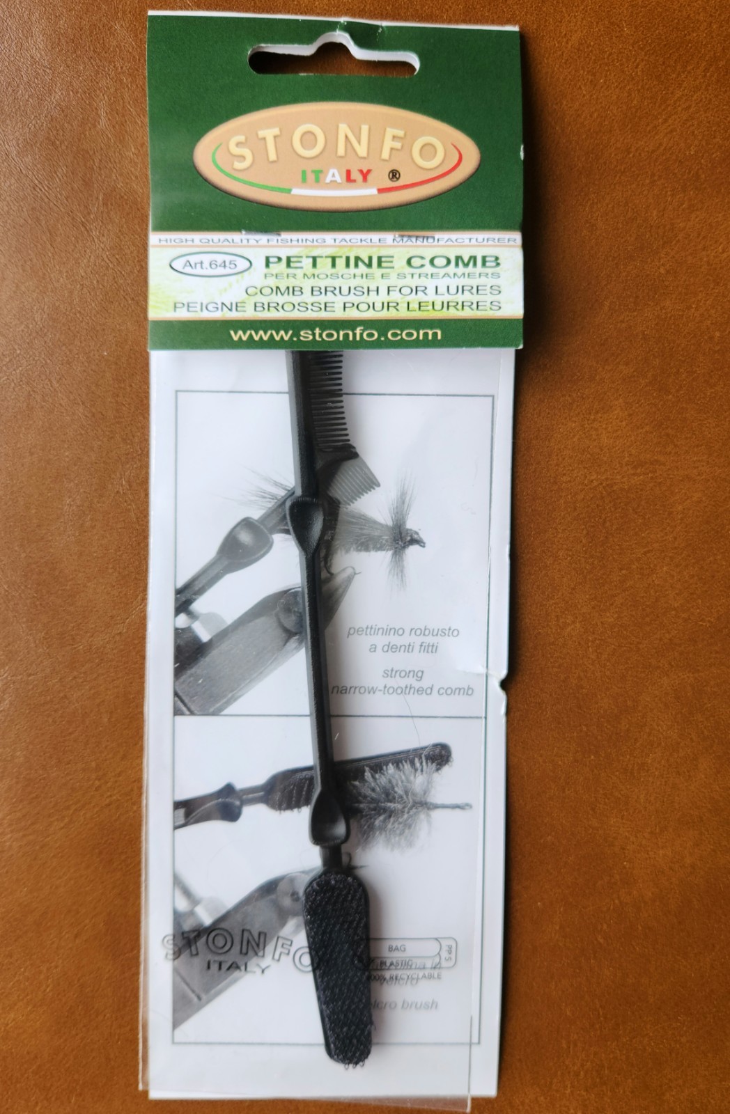 NEW Stonfo Hair Comb and Dubbing Brush Fly Tying Tool (Catalog# 645)