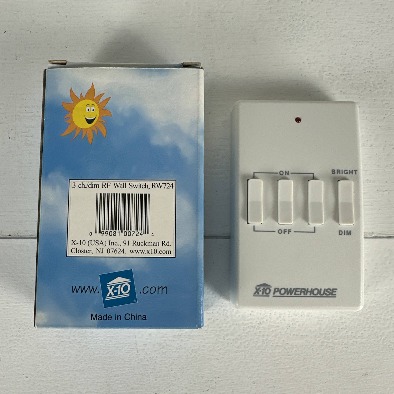 X-10 Powerhouse Model RW724 3-Channel RF Wireless Dimmer Wall Switch NEW