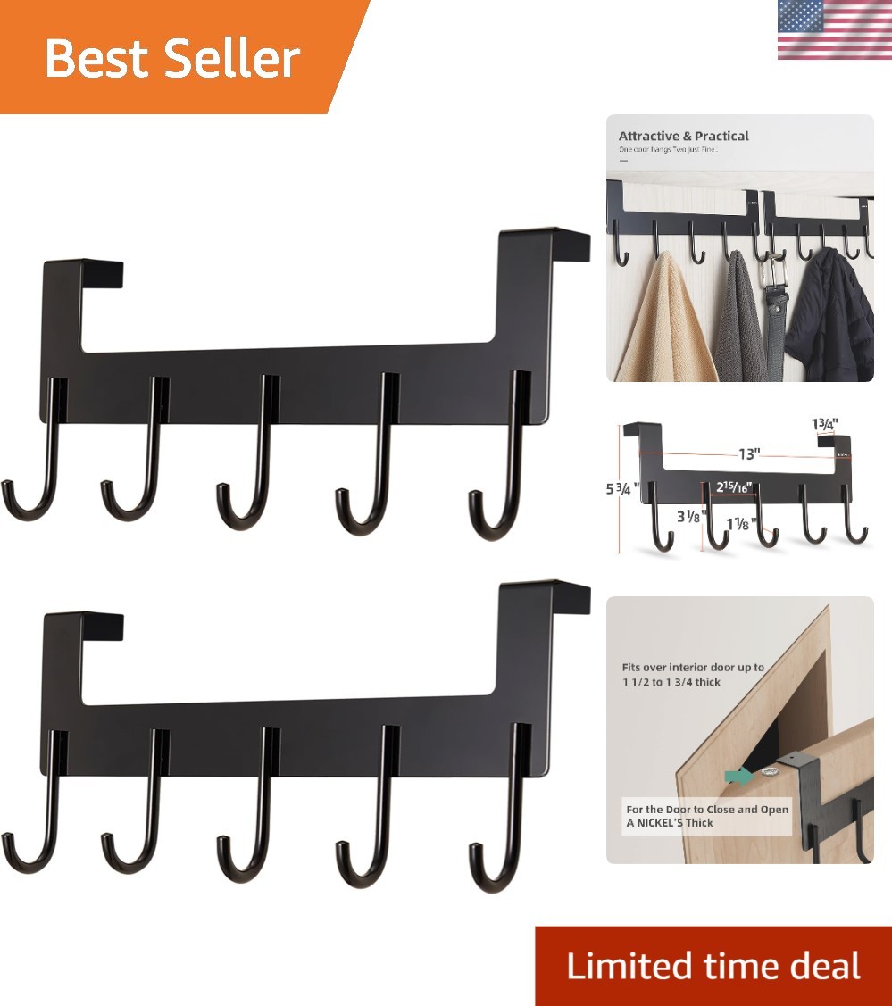 Functional Over Door Hook Set - Heavy-Duty, Rust-Resistant, Easy Install, 2 Pack