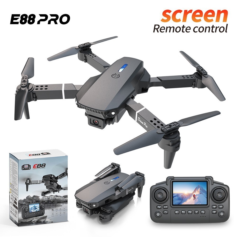 E88 Pro 4K HD Dual Camera WiFi FPV RC Foldable Quadcopter Remote With Screen NEW