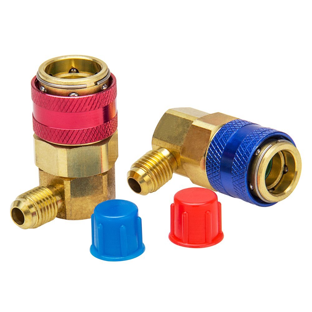 Brass Low High Quick Connector Adapter ACME Coupler Auto AC Manifold Gauge HVAC