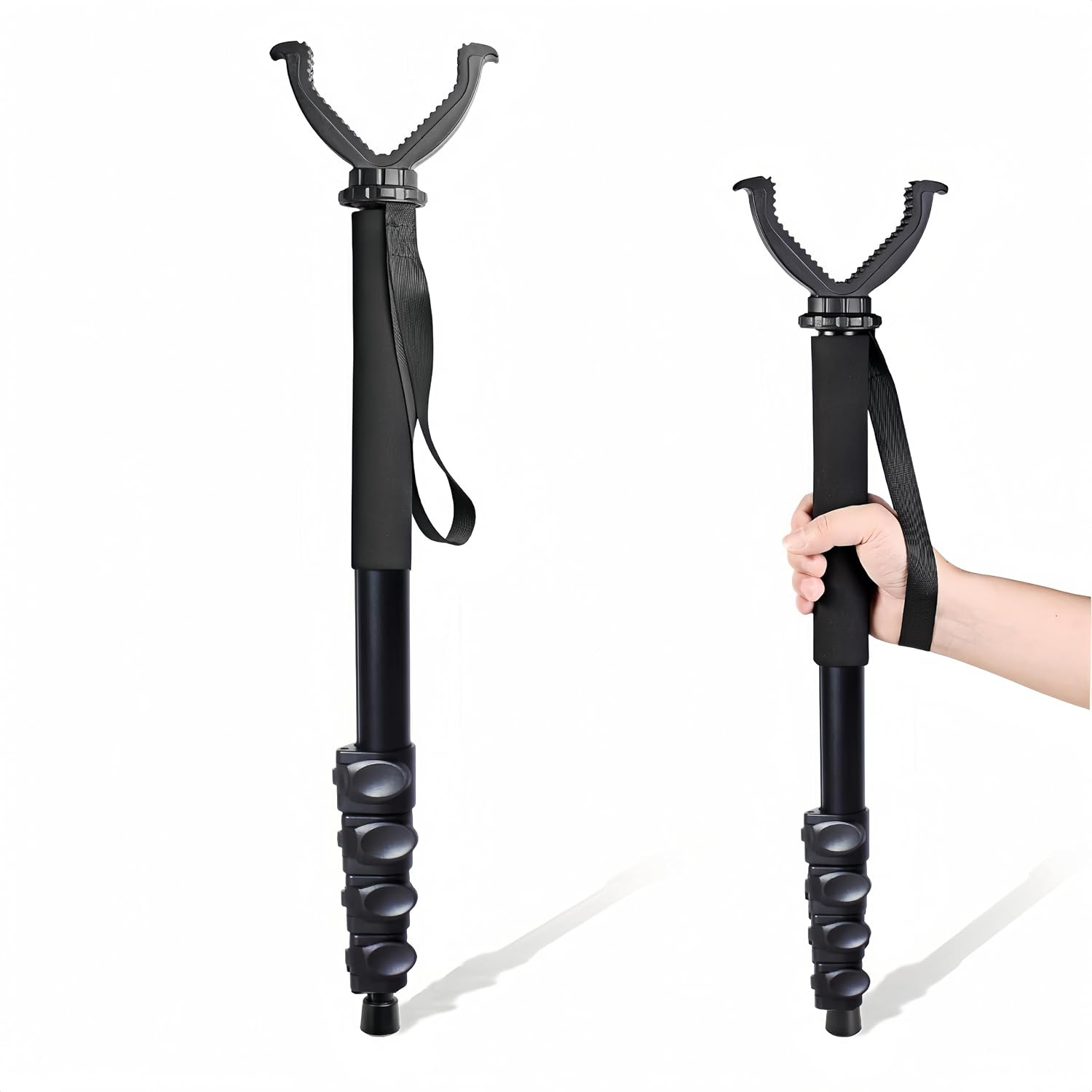 Shooting Stick with V Yoke, 22-62 inches Adjustable Aluminum Shooting Monopod fo