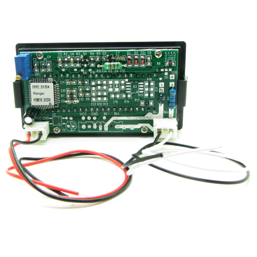 DC Voltmeter Ammeter Current Voltage Meter Red LED 3 1/2 Digit Panel Uncovered
