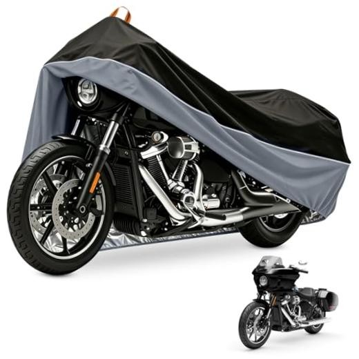 Motorcycle Cover All Season Waterproof Sun Outdoor Protection, Fits up to 116"