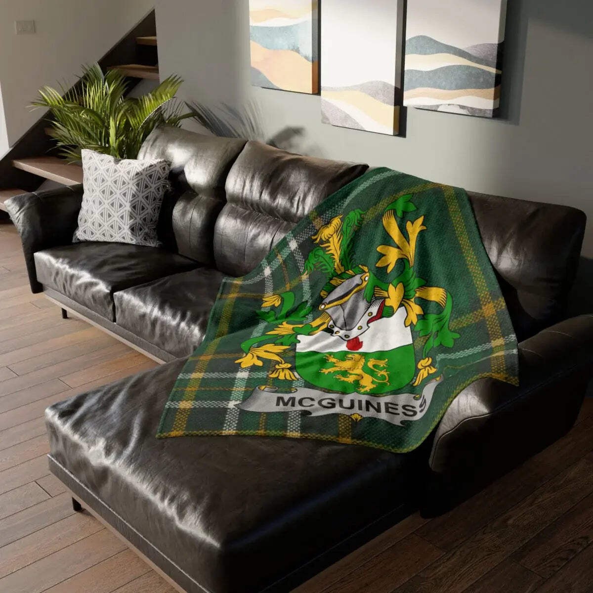 McGuiness Irish Family Crest Tartan Blanket