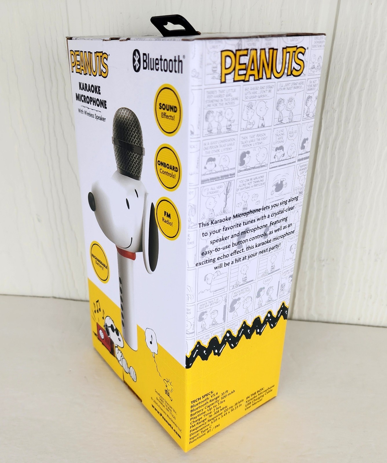 Peanuts Snoopy Bluetooth Karaoke Microphone Wireless Speaker New Sealed NIB