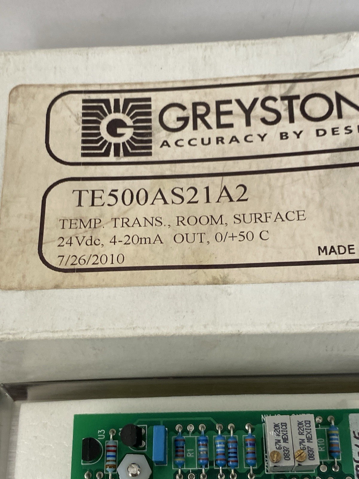 GREYSTONE TE500AS21A2 ROOM SURFACE TEMP. TRANSMITTER
