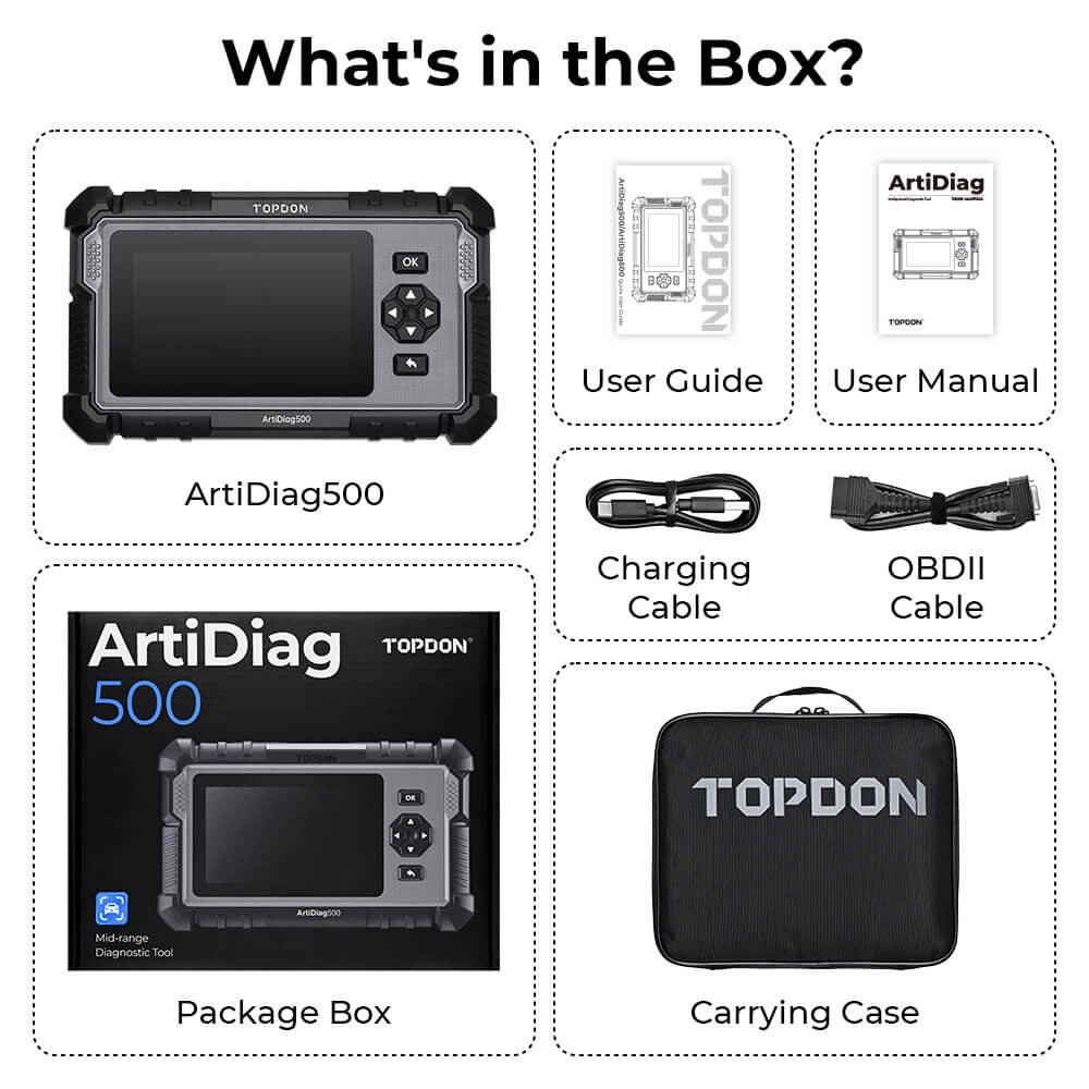 TOPDON AD500 Car Code Reader OBD2 Scan Smog Check Engine Fault Diagnostic Tool