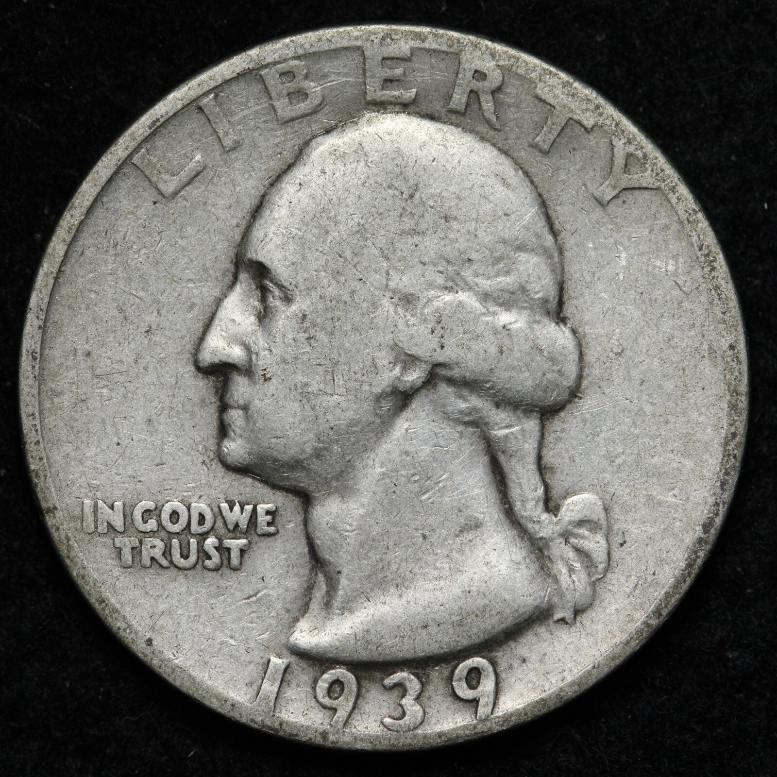 1939-S Washington SILVER Quarter - Circulated - Complete Your Album!