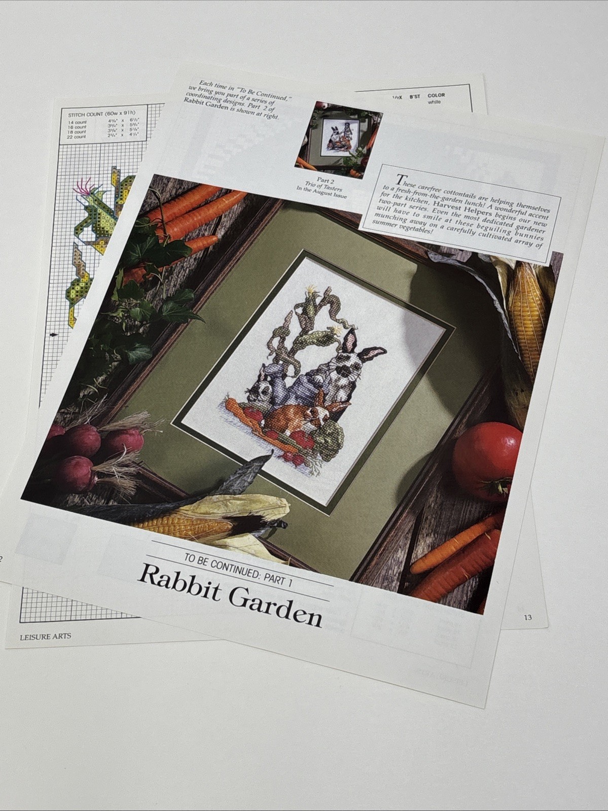 Rabbit Garden Cross Stitch Pattern Magazine Pages