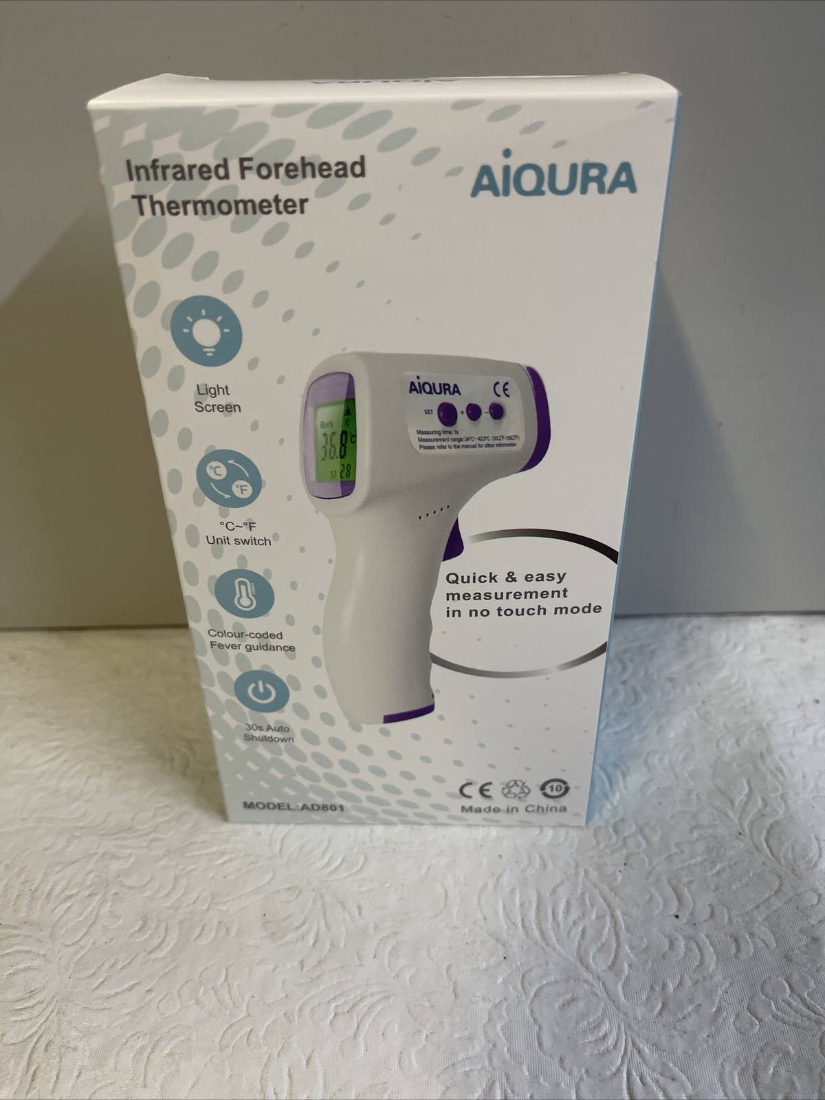 AiQURA No-Contact  Infrared Thermometer  New sealed Box