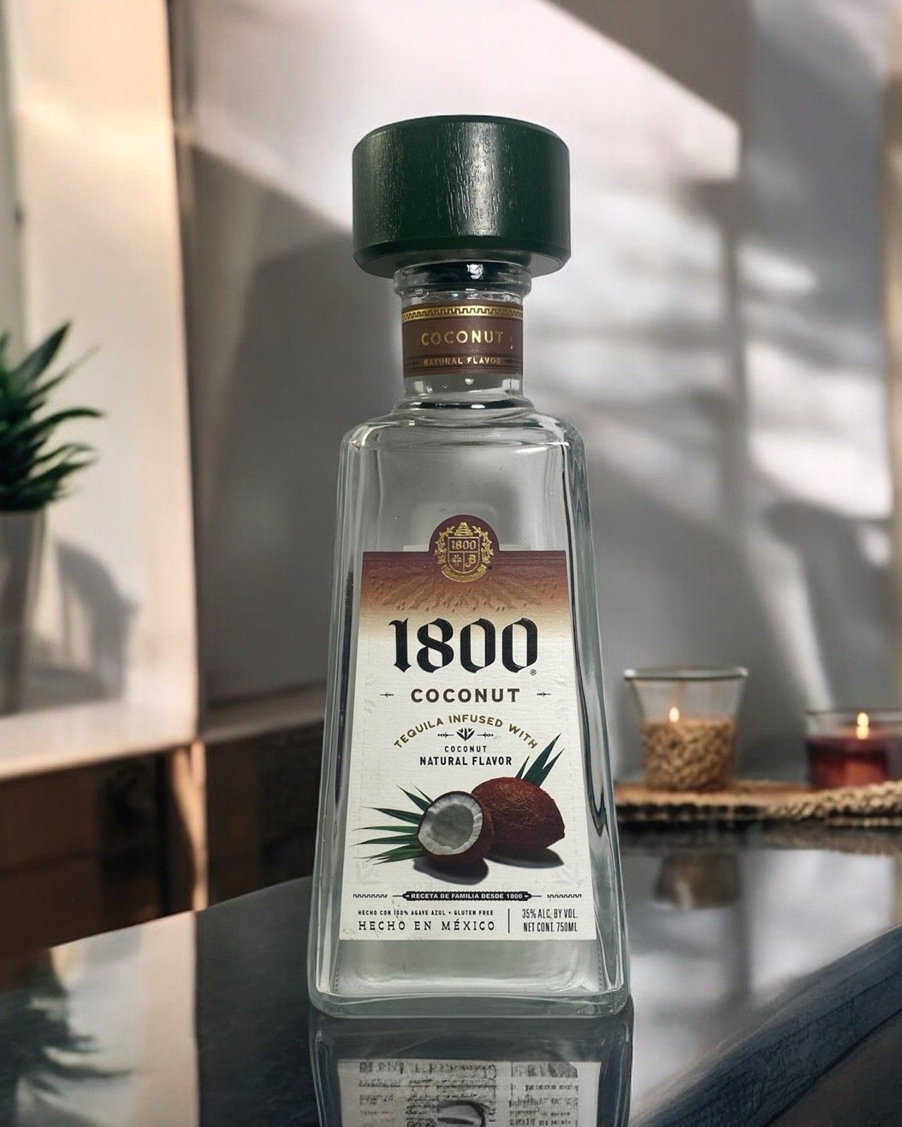 1800 Coconut Tequila Glass Bottle 750 mL Empty Liquor Bottle